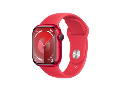 Apple Watch Series 9 41mm PRODUCT(RED) Červený hliník s PRODUCT(RED) sportovním řemínkem - M/L (MRXH3QC/A)