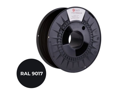 C-TECH PREMIUM LINE, ABS, dopravní černá, RAL9017, 1,75mm, 1kg (3DF-P-ABS1.75-9017)