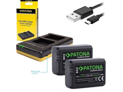 PATONA nabíječka Foto Dual Quick Sony NP-FW50 + 2x baterie 1030mAh USB (PT1964B)