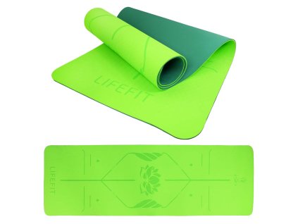 Podložka LIFEFIT YOGA MAT LOTOS DUO, 183x58x0,6cm, zelená (F-MAT-E21-01)