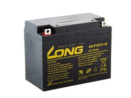 Long 6V 20Ah olověný akumulátor F3 (WP20-6) (PBLO-6V020-F3A)