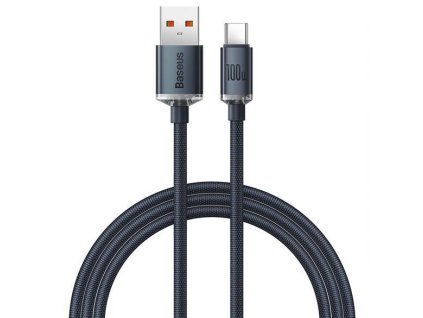 Baseus Crystal Shine Series nabíjecí/datový kabel USB-A / USB-C 100W 1,2m, černá (CAJY000401)