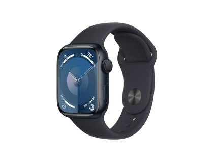 Apple Watch Series 9 41mm Temně inkoustový hliník s temně inkoustovým sportovním řemínkem - S/M (MR8W3QC/A)