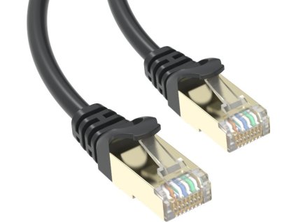 Conexpro slim patch kabel STP, CAT6A, 1m, černý (PC6AFS-1BK)