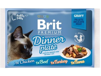 Brit Premium Cat Pouches Dinner Plate 400g (4x100g) kapsičky pro kočky (8595602519415)