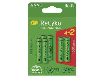 Nabíjecí baterie GP ReCyko 1000 AAA (HR03), 6 ks (1032126100)