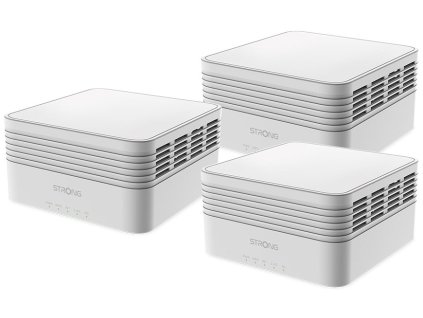 STRONG sada 3 ATRIA Wi-Fi Mesh Home TRIO PACK AX3000/ Wi-Fi 802.11a/b/g/n/ac/ax/ 2402 Mbit/s/ 2,4GHz a 5GHz/ 3x LAN/bílý (MESHTRIAX3000EU)