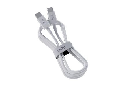 Datový kabel Allity AUC-03 USB-C/USB-C 2m 60W bílý (GSM186406)