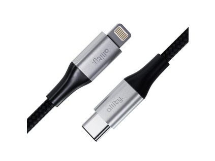 Datový kabel Allity AUC-01 USB-C/Lightning 1m 27W černý (GSM186389)