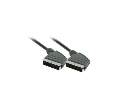 Solight SCART kabel, SCART konektor - SCART konektor, 21pin, 1,5m, průměr 8mm, sáček (SSV0115E)