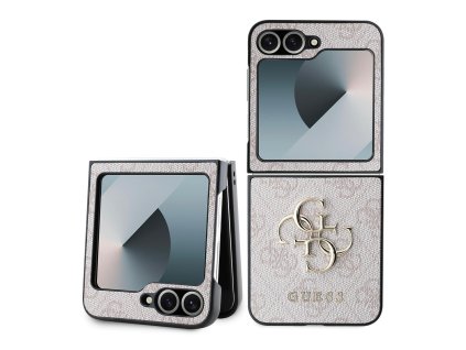 Guess PU 4G Metal Logo Zadní Kryt pro Samsung Galaxy Z Flip 6 Pink (57983121704)