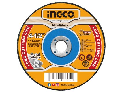 Ingco MCD121151 Kotouč řezný na kov, 115 x 1,2 x 22,2 mm (MCD121151)
