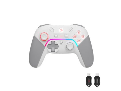 A4tech Bloody GPW70, gamepad, RGB, Dual mode 2,4G+USB, bílý (GPW70-WH)