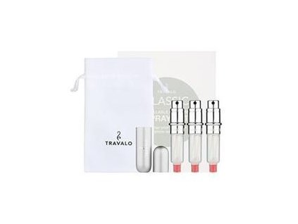 Travalo Classic HD dárková sada Silver (plnitelný rozprašovač parfémů 3 x 5 ml + pouzdro) (4897028690759)