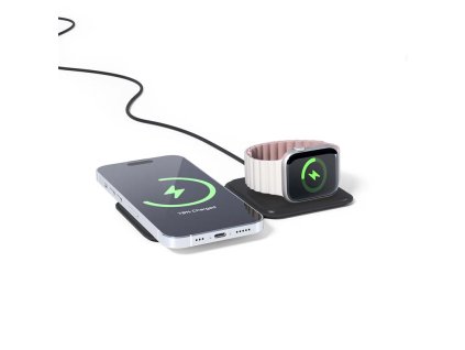 Spello 2in1 skládací bezdrátová nabíječka (MagSafe) - černá (9915101300223)