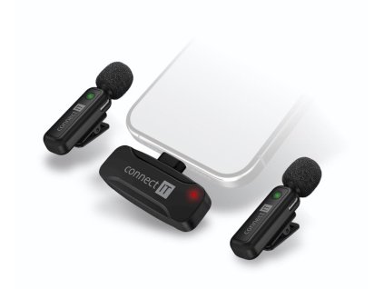 CONNECT IT Wireless Lavalier mikrofon Lightning (2 ks + receiver) set ČERNÝ (CMI-1010-BK)