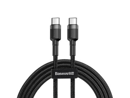 Baseus Cafule Series nabíjecí/datový kabel USB-C na USB-C PD2.0 60W Flash 1m, šedá-černá (CATKLF-GG1)