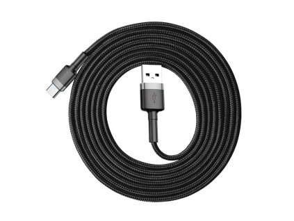 Baseus Cafule kabel USB-C 2A 2m (šedo-černý) (CATKLF-CG1)
