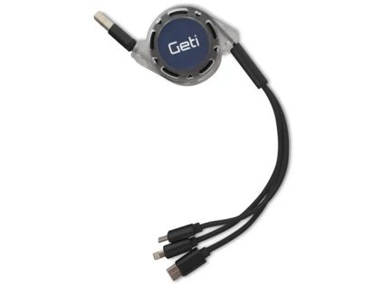 Geti kabel GCU 01 USB 3v1 černý samonavíjecí (06423908)