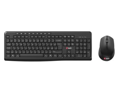 C-TECH WLKMC-04, bezdrátový combo set s myší, černý, USB, CZ/SK (WLKMC-04)