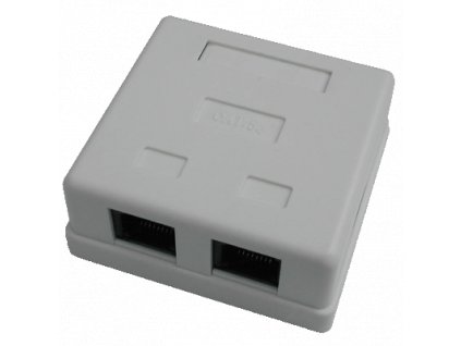 DATACOM Datová zásuvka UTP CAT5E 2xRJ45 na omítku bílá
