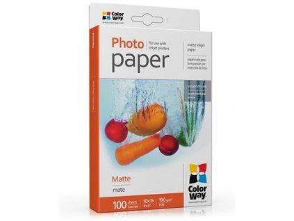 ColorWay fotopapír/ matný 190g/m2, 10x15 / 100 ks