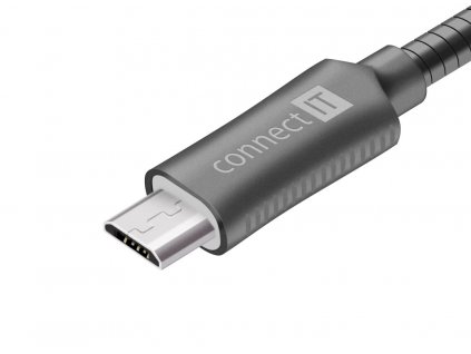 Connect IT Wirez Steel Knight microUSB - USB kabel, metallic anthracite, 1 m (CCA-3010-AN)
