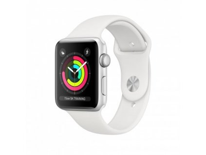 APPLE Watch Series 3 GPS, 38mm Silver Aluminium Case with White Sport Band