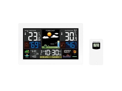 solight meteostanice extra velky barevny lcd teplota vlhkost tlak rcc usb nabijeni bila ien564590