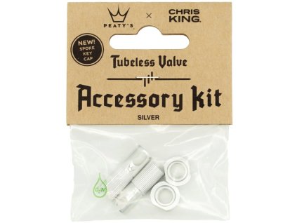 peaty s x chris king mk2 silver tubeless valves accessory kit ien417642
