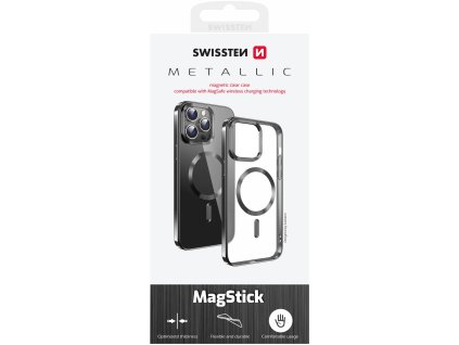 swissten clear jelly magstick metallic pouzdro pro iphone 16 pro max cerne ien530738