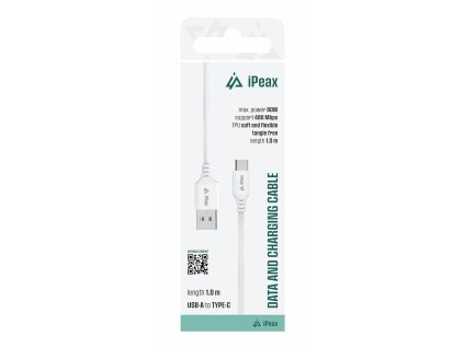 ipeax tpu kabel usb a usb c 1m usb 2 0 bily ien566761