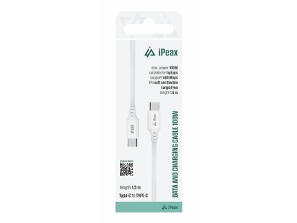 ipeax tpu kabel usb c usb c 1 5m 5a 100w bily ien566768