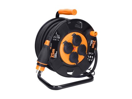 solight prodluzovaci privod na bubnu 4 zasuvky 25m kabel guma neopren 3x 2 5mm2 ip44 ien554816