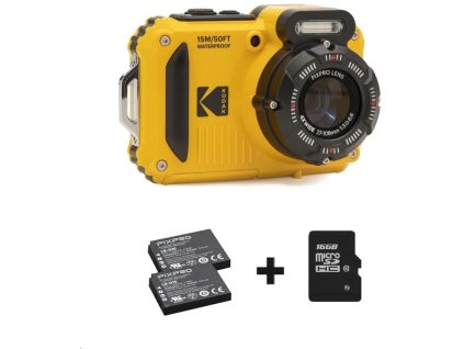 kodak wpz2 yellow bundle fotoaparat sd karta a 2x nahradni baterie ien500064