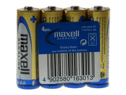 MAXELL LR6 4S AA Alkalická baterie AA (R6), shrink 4 ks