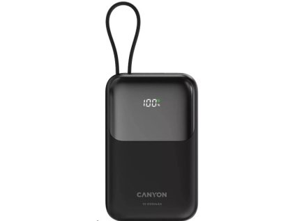 canyon power bank pb 101 10000mah pd22 5w built in cable black ien567883