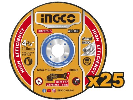 ingco mcd11011525 kotouc rezny kov 115 x 1 2 x 22 2 mm sada 25ks ien535022