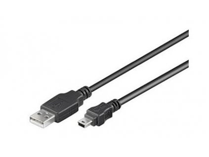 USB A-B mini kabel, 5 pinů, 1m (ku2m1a)