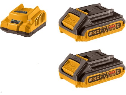 ingco fbcpk1222e set nabijecka 2ks baterie 2 0a pro li ion baterie 20v ien532680