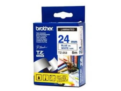 brother tz 253 bila modra 24mm laminovana ien123008