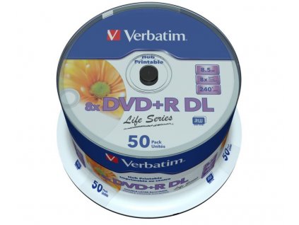 DVD+R Verbatim 8,5 GB (240min) DL 8x Printable Life series 50-cake (97693)