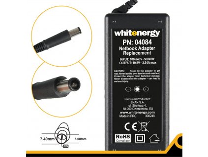 Whitenergy zdroj 19.5V 3.34A 65W, konektor 7.4x5.0mm + pin