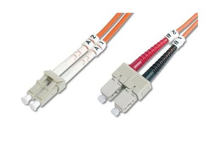 DIGITUS Fiber Optic Patch Cord, LC to SCMultimode 50/125 µ, Duplex Length 1m DK-2532-01