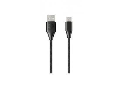 Datový kabel Forever Core USB/microUSB 1,5m 3A textilní černý (GSM045683)