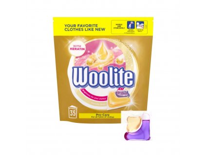 Woolite gelové kapsle na barevné prádlo s keratinem 22 ks