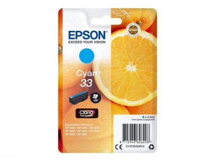 Epson Singlepack 33 Claria Ink T3342 azurová - originální (C13T33424012)