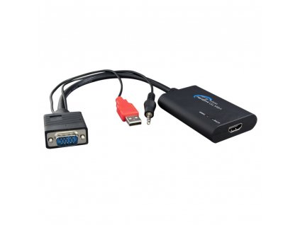 HDMI elektronický konvertor na rozhraní VGA + audio (khcon-07)