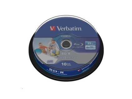 Verbatim BD-R LSL 25GB Printable, 10ks cakebox (43804)