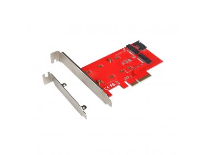 I-TEC PCI-E 2x M.2 Card (PCI-E/SATA) + LP